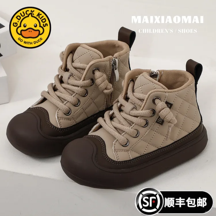 全部G.DUCK小黄鸭状元棉鞋童软底板鞋2024秋冬季新款侧拉链舒适男