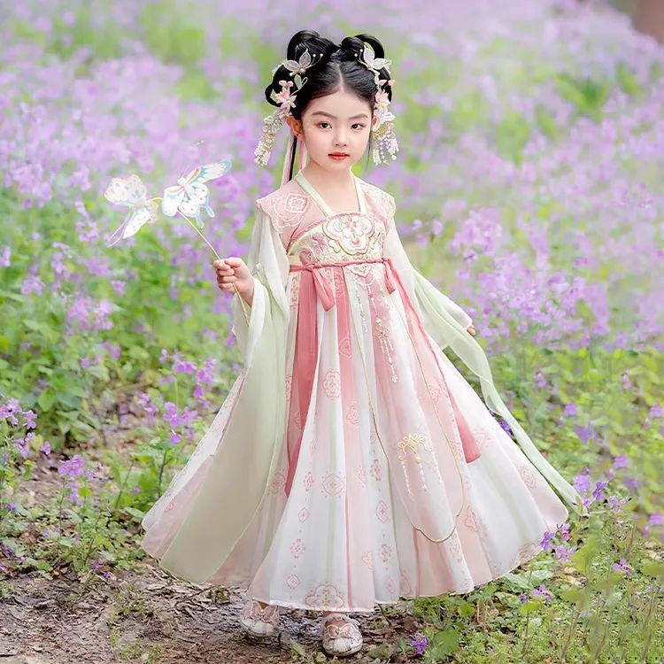汉服夏装女童儿童洞藏新中式国风裙子连衣裙古风新款超仙公主襦裙