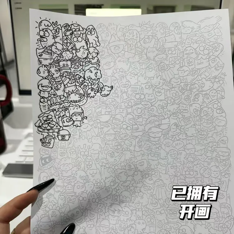 【美美】摸鱼线条画简笔画涂鸦练习画画无聊解压练习临摹图纸稿