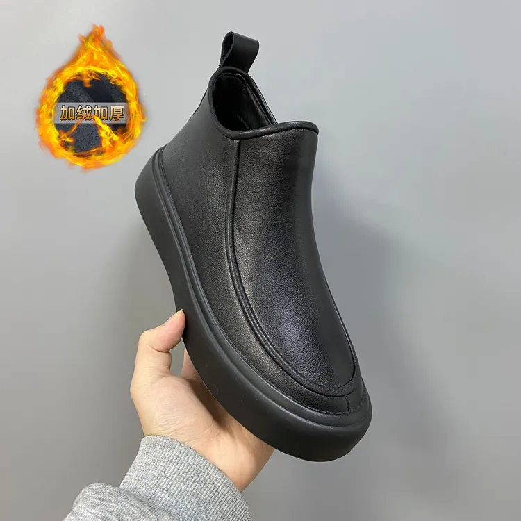 2025男士新款牛皮休闲新款加绒时尚男士牛皮侧拉链休闲男皮鞋-24