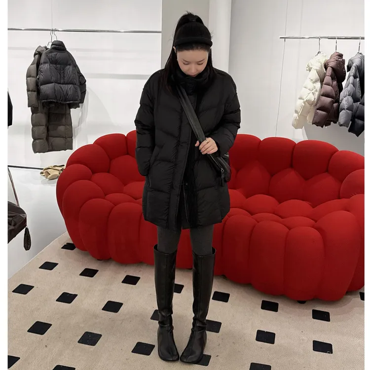 鑫燃KIKI 织带拼接立领羽绒服服  8853 OBQ