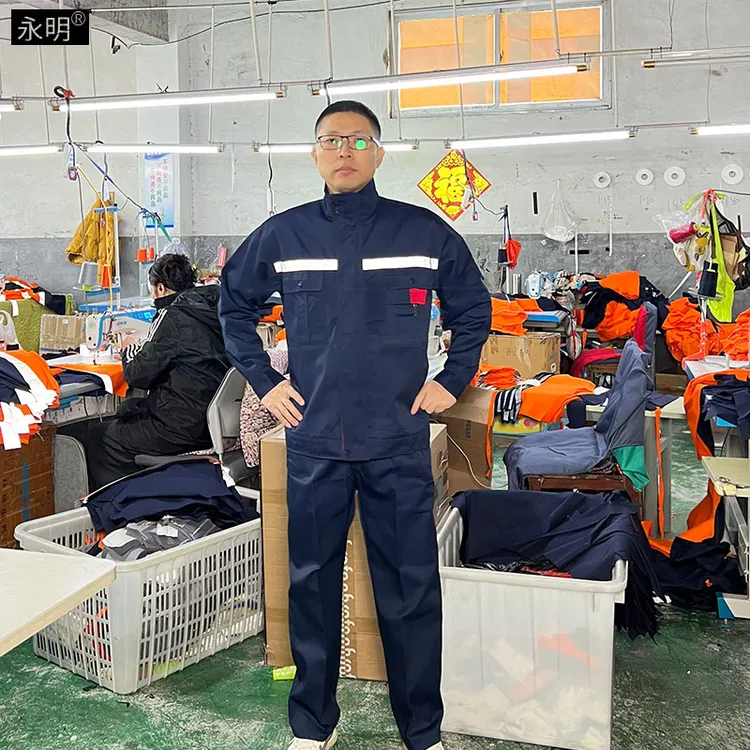 YXH春秋全棉长袖工作服套装男劳保服维修汽修服工装