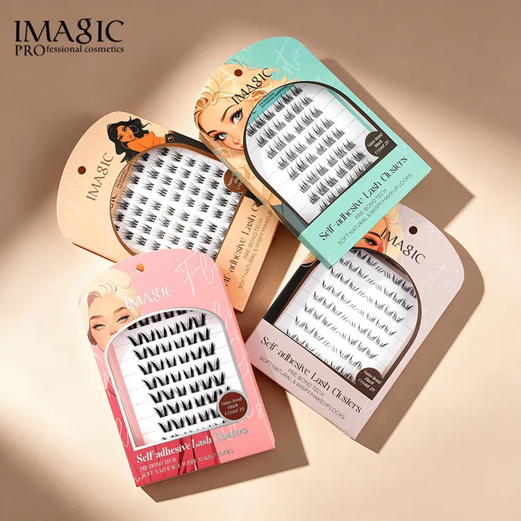 IMAGIC10排免胶单簇分段假睫毛浓密卷翘甜酷新手日常仿真假睫毛
