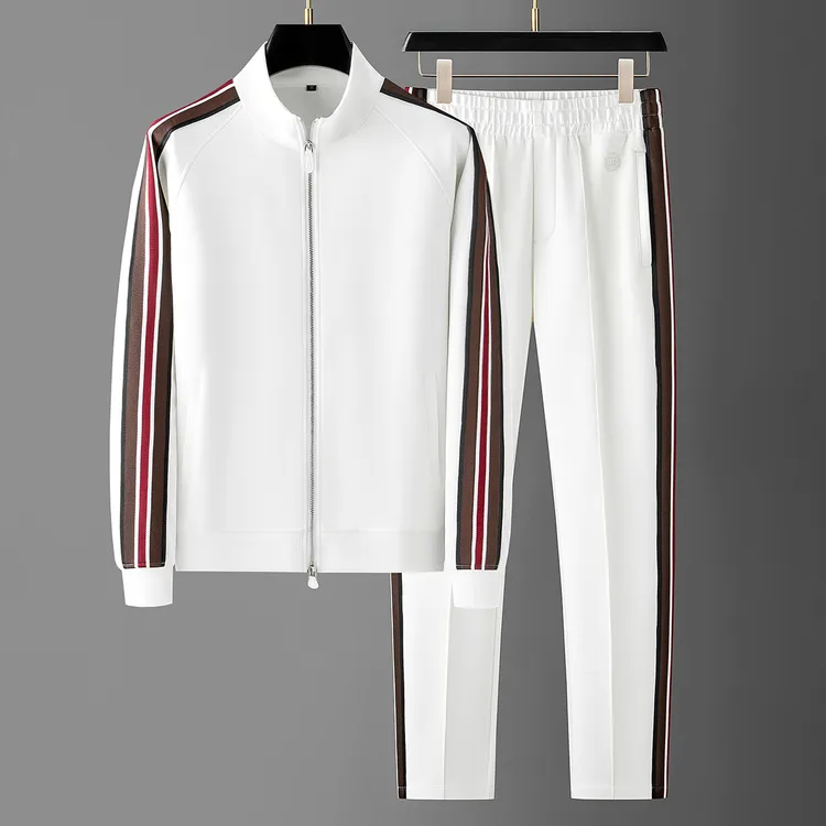 纪诗哲秋季高端男士套装时尚潮流空气层两件套运动宽松开衫卫衣