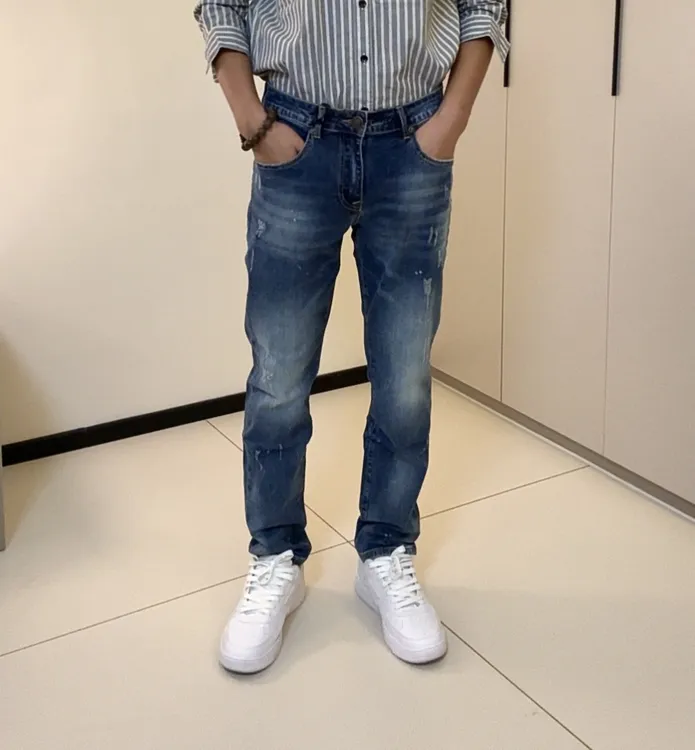 新款气质穿搭休闲痞帅水洗复古牛仔裤男夏季牛仔裤小直筒裤