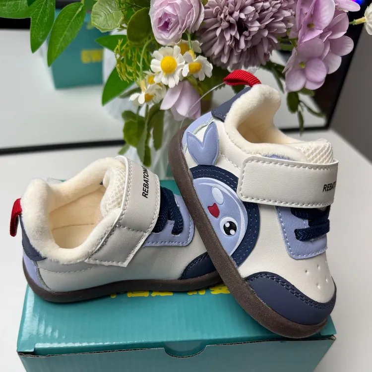 童鞋休闲风女防滑步前鞋棉鞋卡通风轻便车缝线学步鞋鞋子冬季软底
