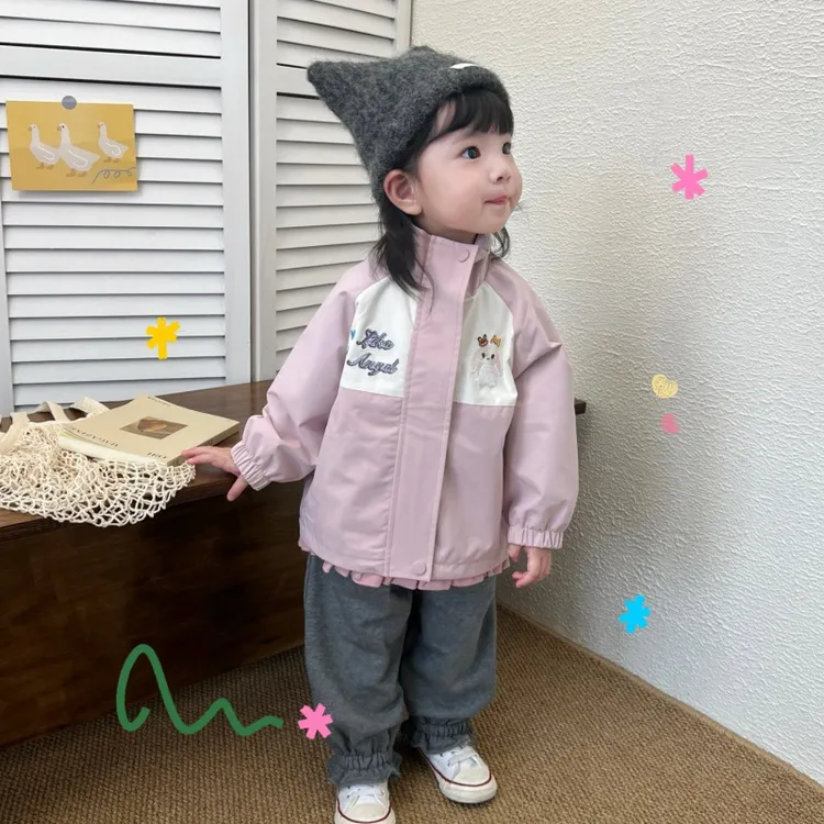 【鱼子酱】D25139WT加绒卡通冲锋衣外套中小童女童童装