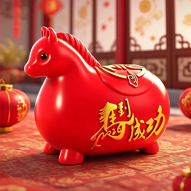 马到成功十二生肖马存钱罐只进不出不怕摔儿童储蓄罐马年礼物摆件