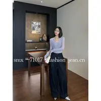 爱唯依（F）-普洗工装款！大口袋阔腿拖地牛仔裤（SM71017#）