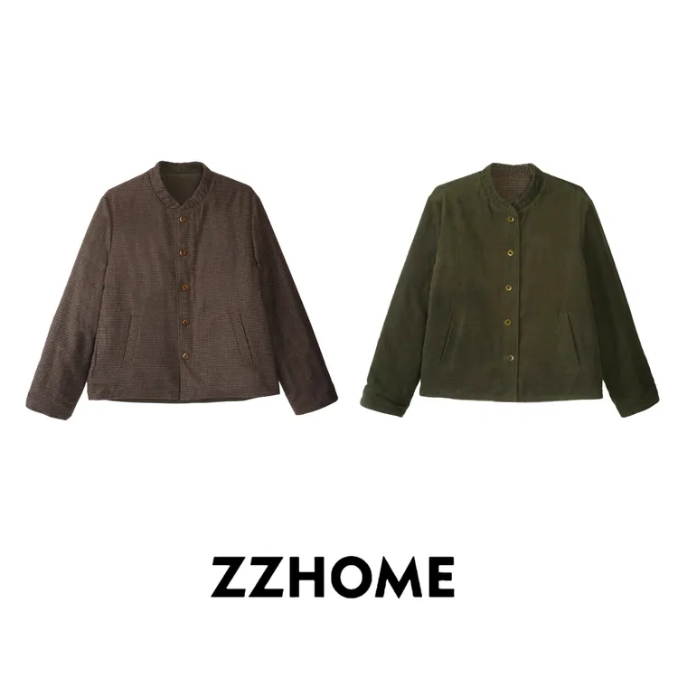 ZOZO HOME ｜多元时髦递进双面穿绿咖格棉服q172624p