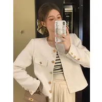 【当天发+运费险】高级圆领小香风短款外套小个子法式上衣ZF8015