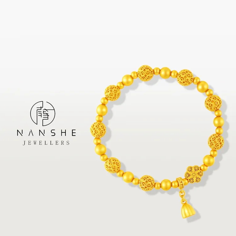 NANSHE/南奢 【花丝玲珑】花丝绣球手串 L1667