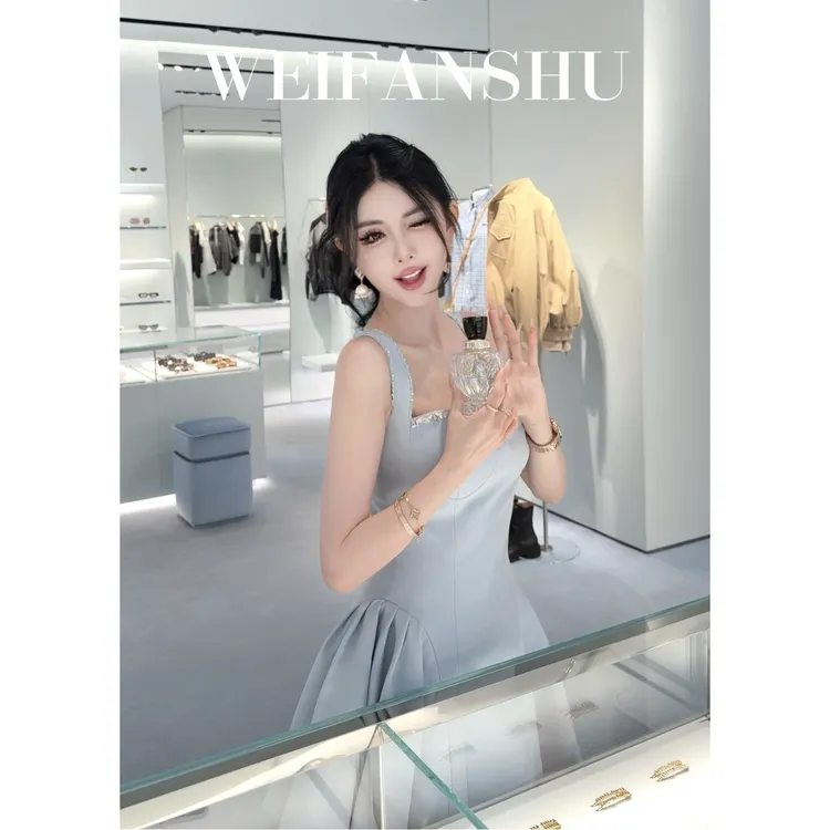 WEIFANSHU/魏凡舒【甜剧预告】夏季新款气质甜美时尚收腰显瘦连衣裙