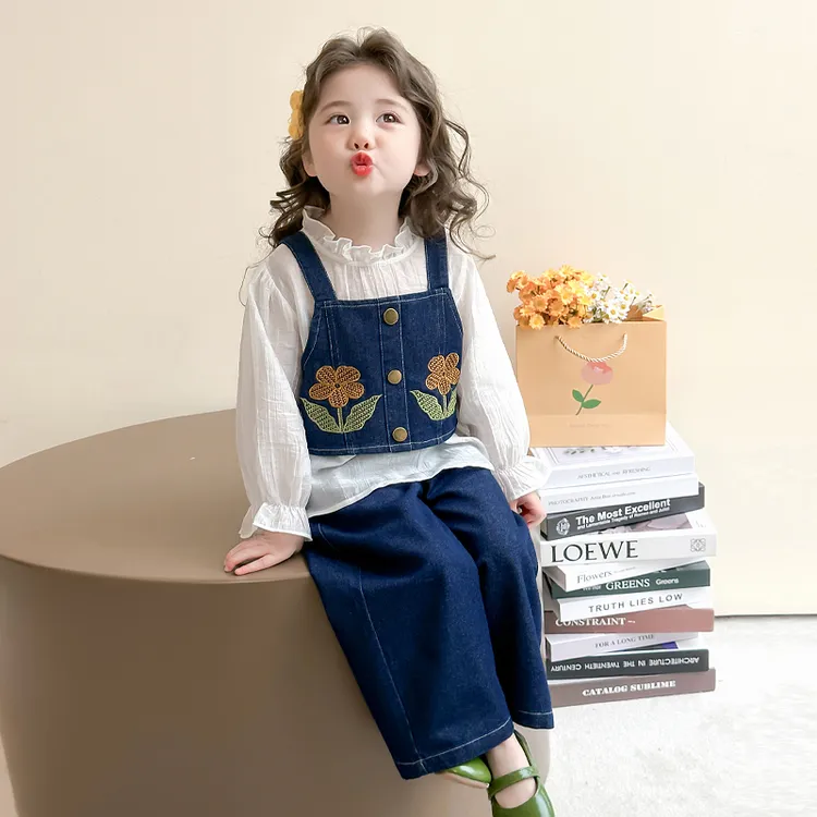 女童牛仔三件套春装洋气宝宝春秋新款3岁儿童小女孩春季长袖套装