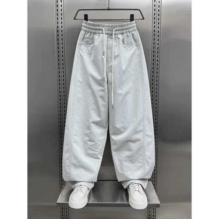 美式潮牌阔腿弯刀裤男2025夏季宽松直筒休闲裤百搭户外运动长裤子