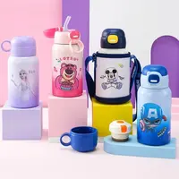 676 2024新款卡通可爱保温水杯男女生一杯双盖带杯套316不锈钢