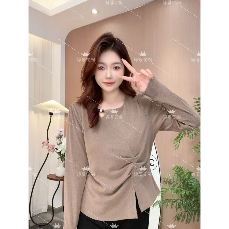 【婷哥定制 溪间山水】秋季新款大码女装设计显瘦上衣TGW41699
