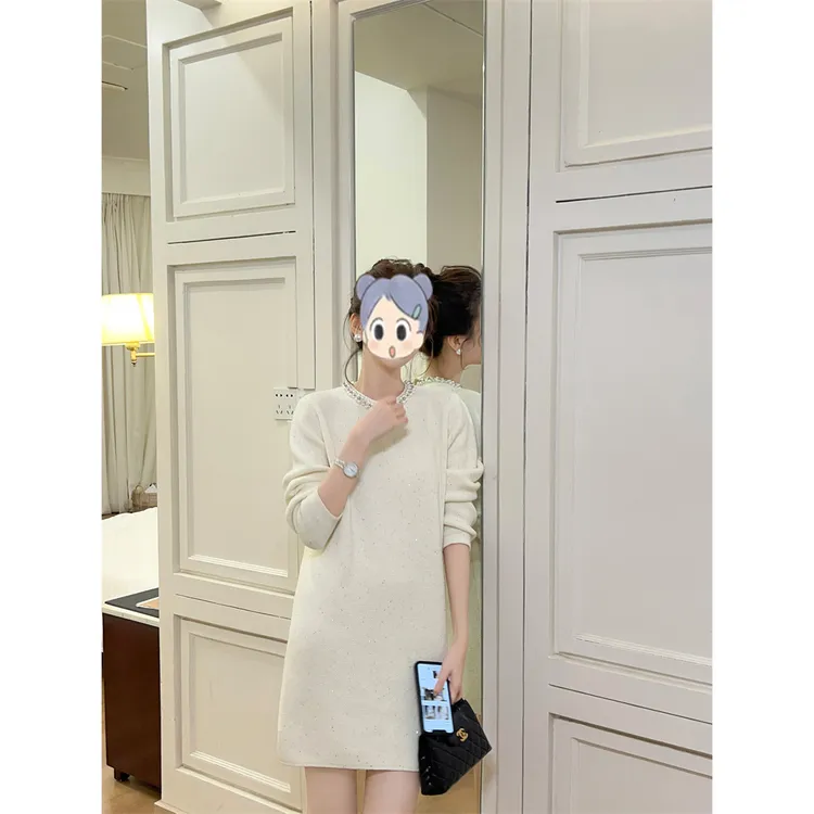 法式穿搭时尚气质针织连衣裙女秋冬款显瘦裙子2025秋冬新款百搭