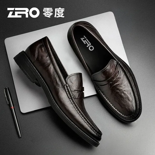 ZRO零度真皮乐福鞋男2025新商务休闲正装皮鞋一脚蹬懒人鞋工作鞋