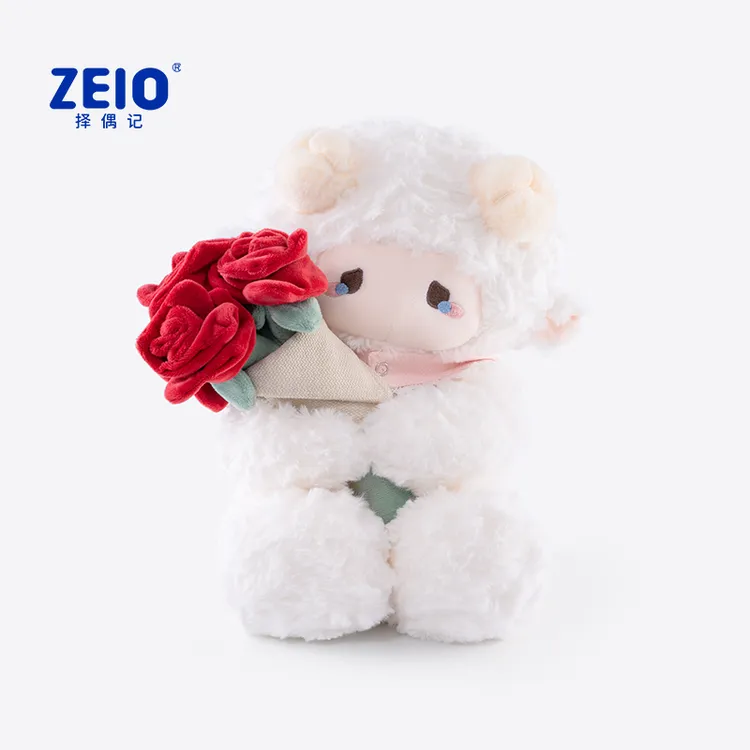 ZEIO择偶记玫瑰花泡芙小羊公仔毛绒玩具玩偶娃娃生日开学礼物女生