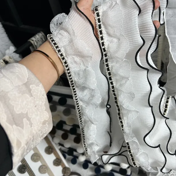 新款窗帘装饰配件窗帘立体花边轻奢小香风花边