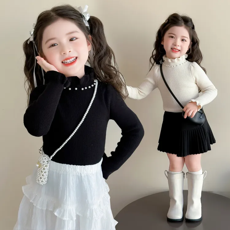 女童秋季毛衣洋气儿童时髦打底线衫小女孩宝宝秋装毛线衣2025新款