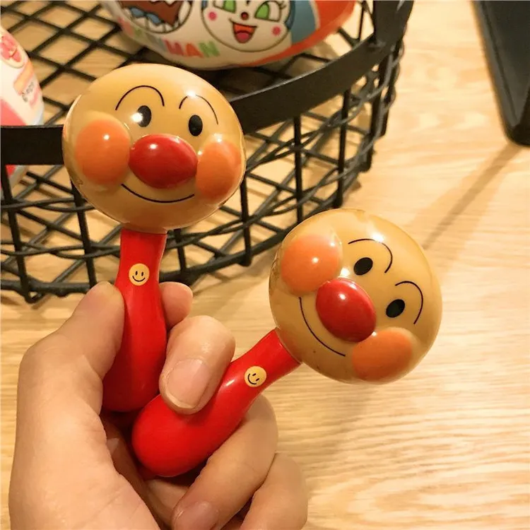 面包超人沙锤儿童新生宝宝手摇铃抓握训练安抚早教玩具0-6-月追听