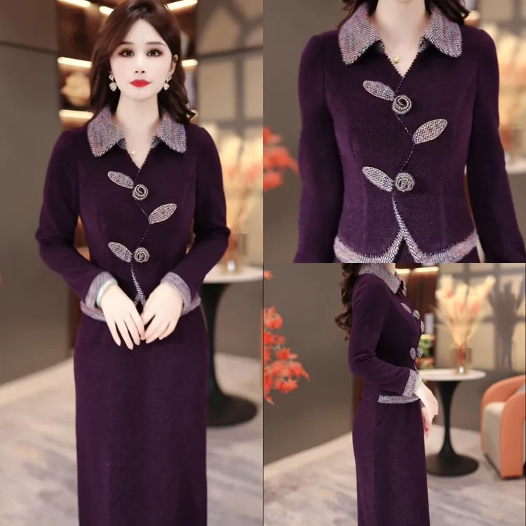 冬季显瘦连衣裙2025新款显瘦修身气韩版遮肚打底裙子MY25K3817