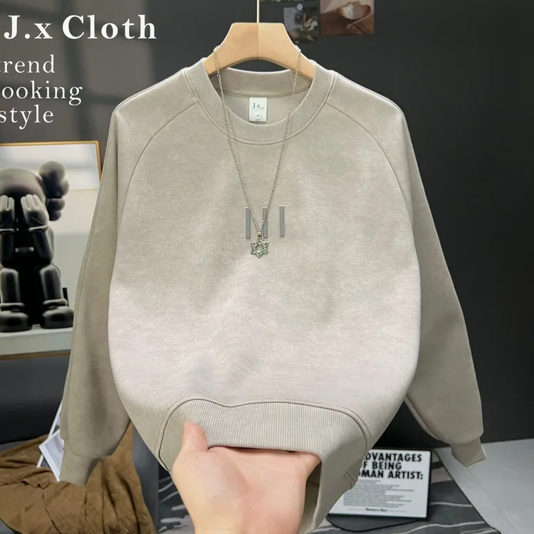 巴黎时装走秀秋冬烫印爆款轻奢上衣男休闲扎染长袖圆领卫衣【039】