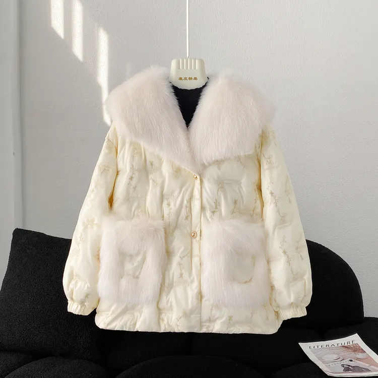 KAISER/凯撒2Y6117秋冬新款女装时尚百搭狐狸毛毛领羽绒服外套
