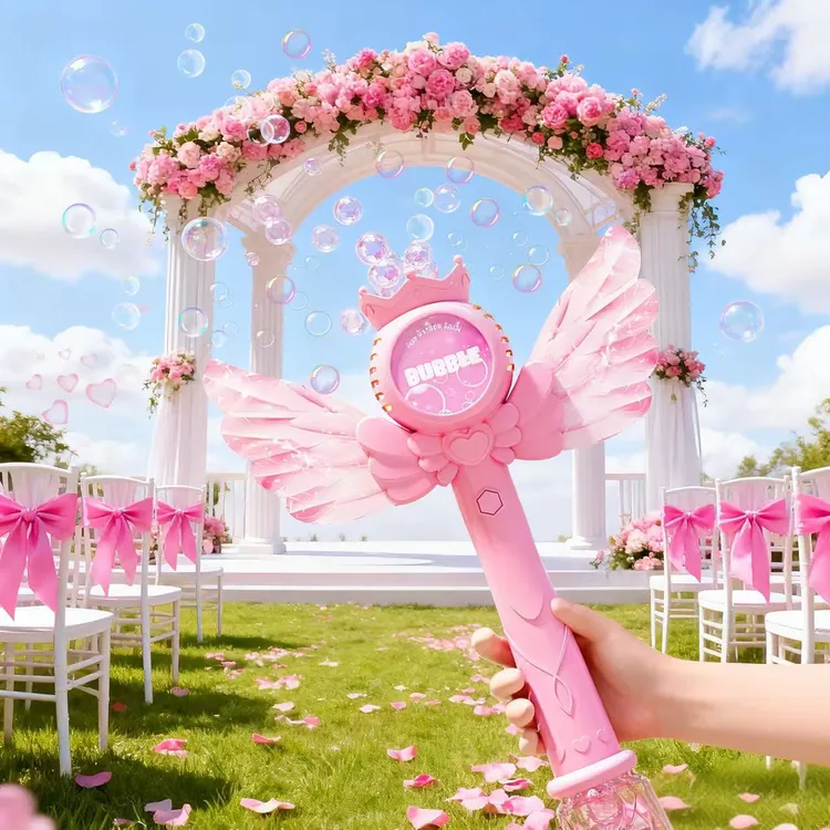 网红新款公主仙女发光泡泡棒自动泡泡机手持户外玩具少女心礼物