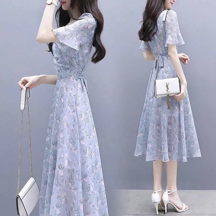 翠花冰丝连衣裙2023新款夏季仙女超仙森系收腰显瘦气质法式女神范