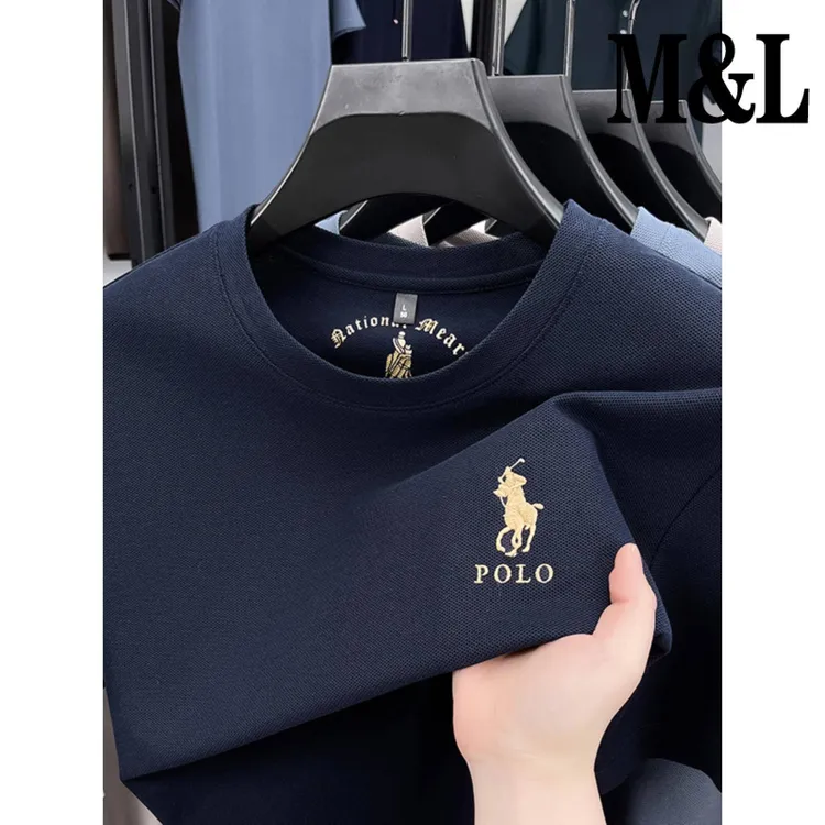 【澳门专柜正品】高档中青年圆领品牌绣花男士半袖2025新款短袖t