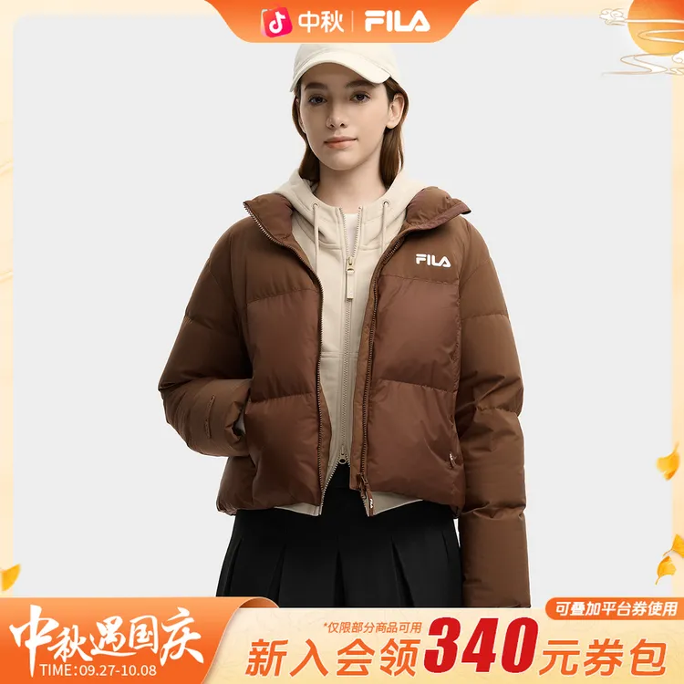 FILA斐乐秋冬休闲轻薄蓬松百搭时尚百搭款女短款羽绒服F11W549902