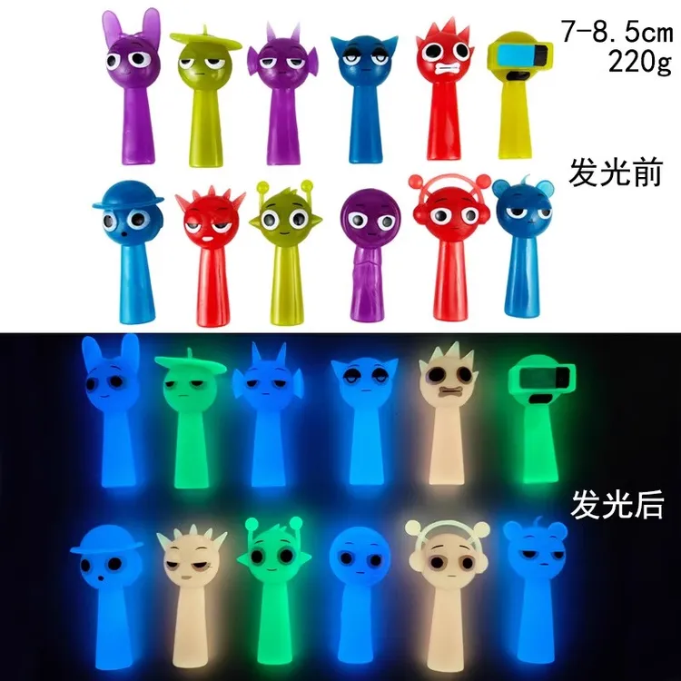 节奏盒子发光手办sprunki音乐游戏周边夜光版公仔模型玩具小摆件
