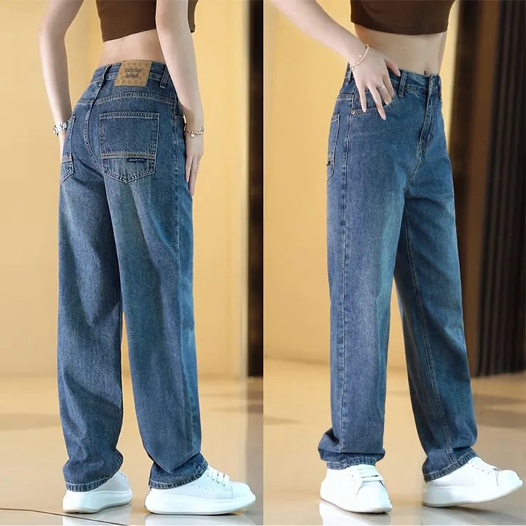 韩版阔腿男士牛仔裤男款时髦大气垂坠感直筒时尚百搭宽松休闲长裤