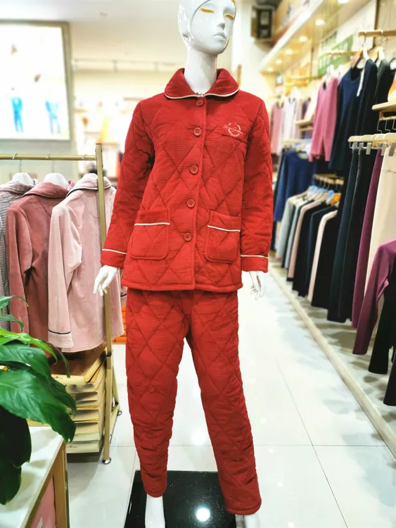 [姬玛、采棉岛】断码冬季夹棉加绒加厚保暖夹棉服睡衣家居服套装