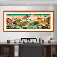 【加厚棉布】8122天上宫阙十字绣大格 中国风客厅画 57种绣线