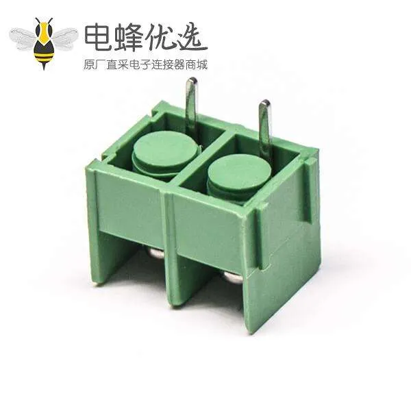 10PCS 栅栏式端子2芯绿色连接器插PCB板