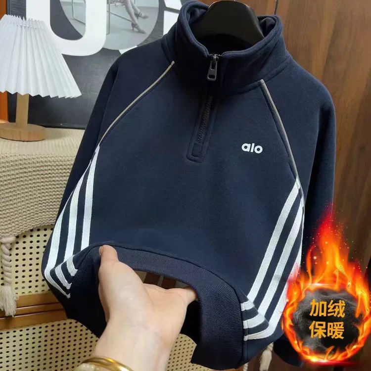 【加绒】新款半拉链卫衣中大童韩版洋气加绒卫衣00390