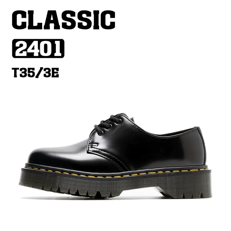 BOSITU【CLC】经典系列新款2401中厚底硬皮3孔经典百搭马丁单鞋女