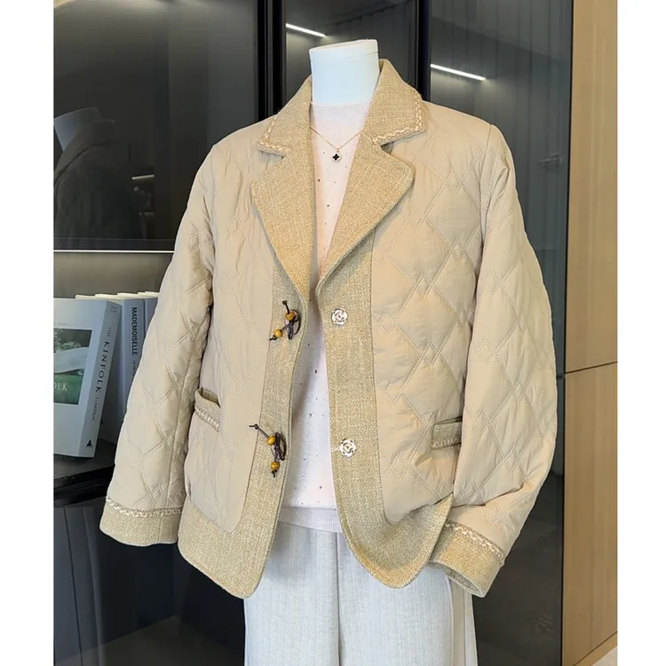 时尚洋气妈妈秋冬装棉衣夹棉外套新款中年棉服女士中老年人小棉袄