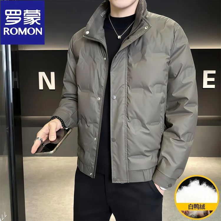 Romon/罗蒙男士新款潮流羽绒服冬季时尚休闲立领鸭绒防寒保暖外套