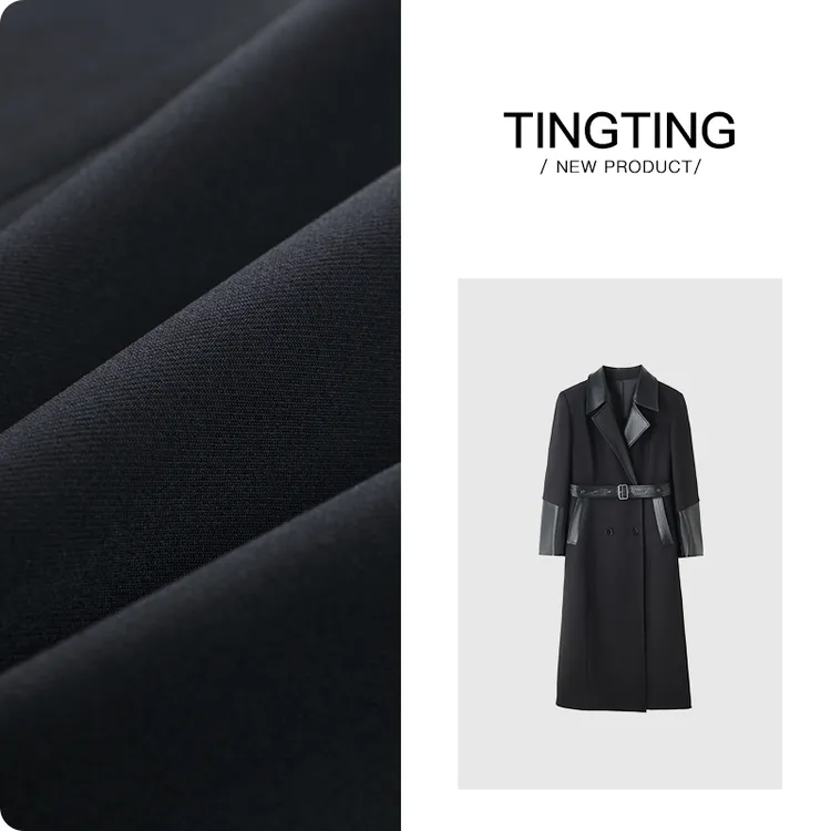 PANG TINGTING“潇洒出街”显瘦气质时尚黑色宽松外套