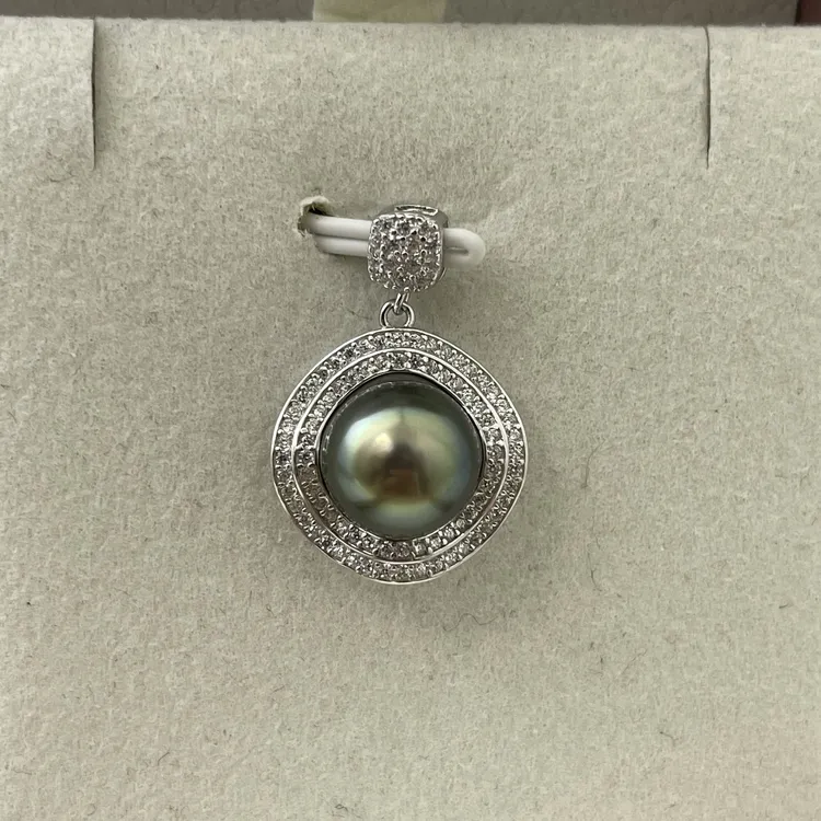 天然海水大溪地珍珠吊坠9-10mm简约日常穿搭