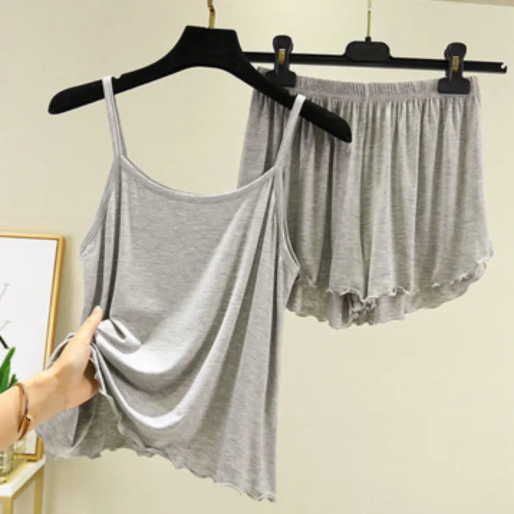 莫代尔吊带夏季外穿背心打底无袖两件套