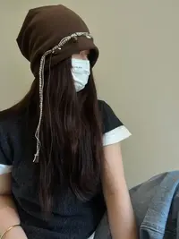大头大脸显脸小堆堆帽复古百搭流苏冷帽宽松慵懒针织帽女潮