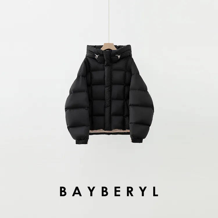 BAYBERYL老贝太空仓*撞色绳轻巧冬连帽羽绒服9YRF5K0844-11/9