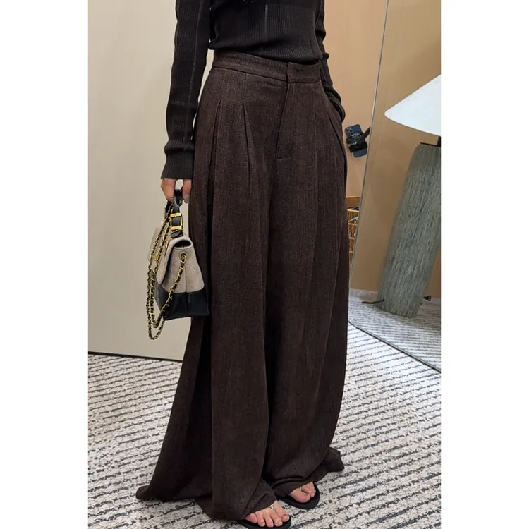 天鹅绒 高级阔腿裤
