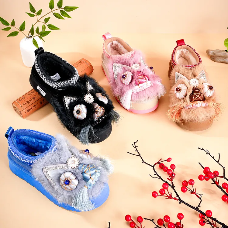 2025新款虎头鞋虎头保暖棉鞋厚底鞋手工鞋8658-33 8658-55